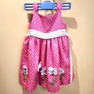 American Princess Pink Polka Dot and Flowers  Girls Dress size 4t